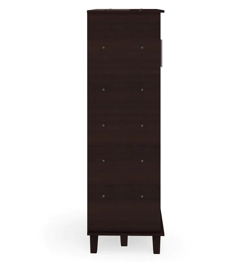 Hexa 2 Door Shoe Cabinet In Columbia Walnut Finish