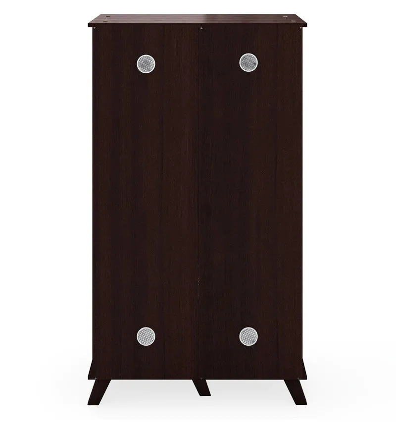 Hexa 2 Door Shoe Cabinet In Columbia Walnut Finish