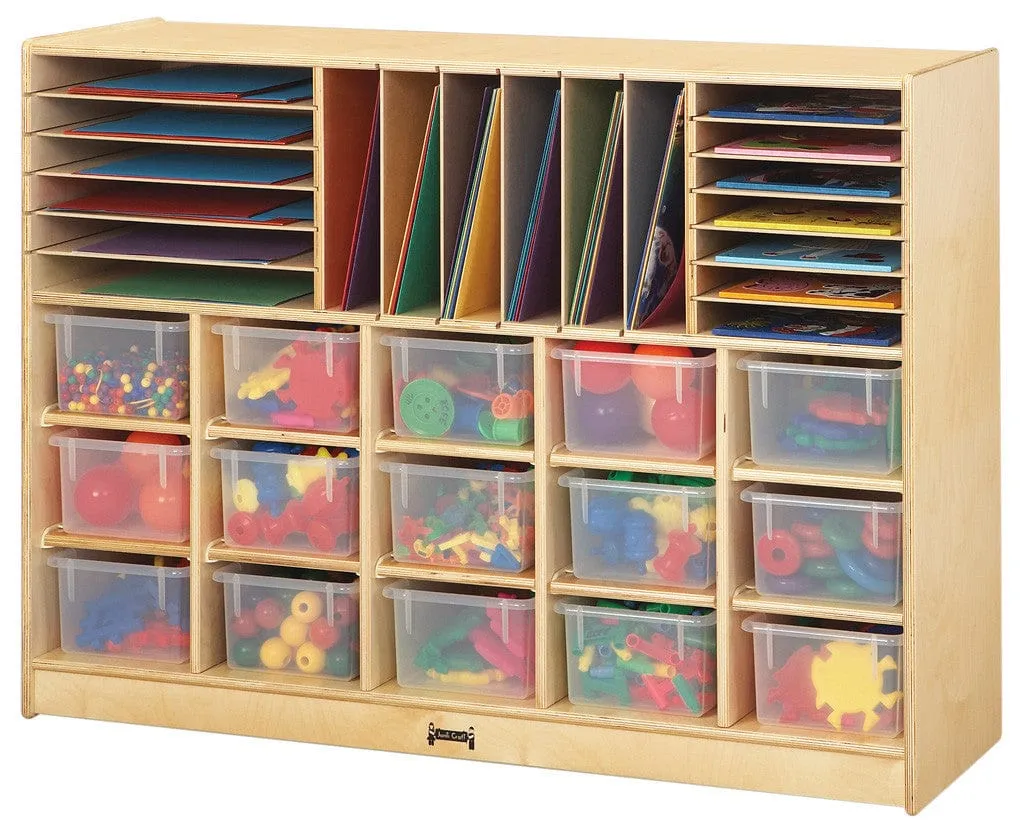 Jonti-Craft® Sectional Cubbie-Tray Mobile Storage - with Clear, Colored or No Trays