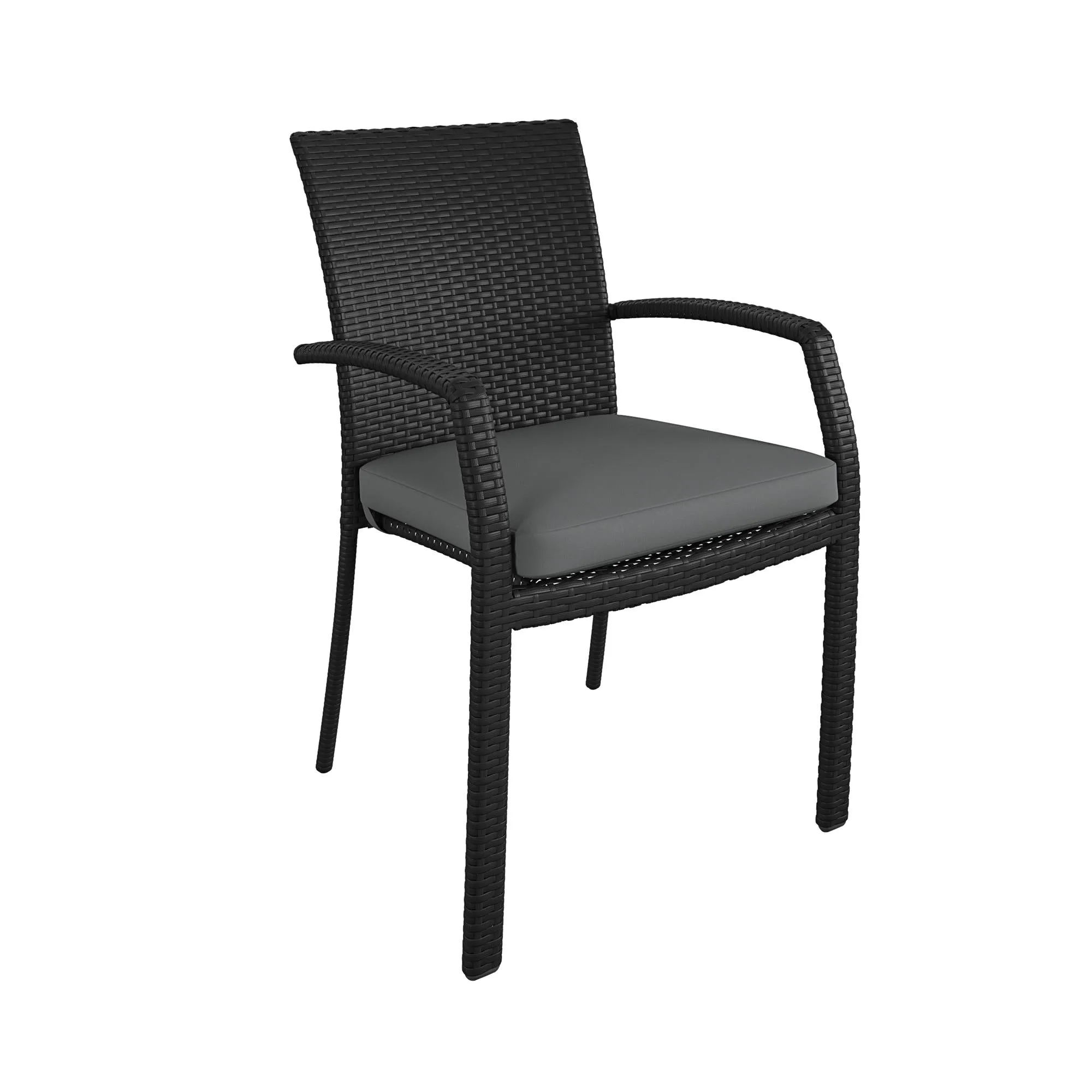 Lakewood Ranch Steel and Wicker Stacking Dining Chairs