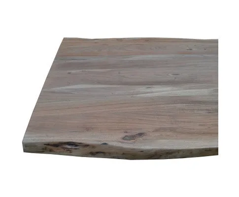 Lantana Coffee Table 130cm Live Edge Solid Acacia Timber Wood Metal Leg -Natural