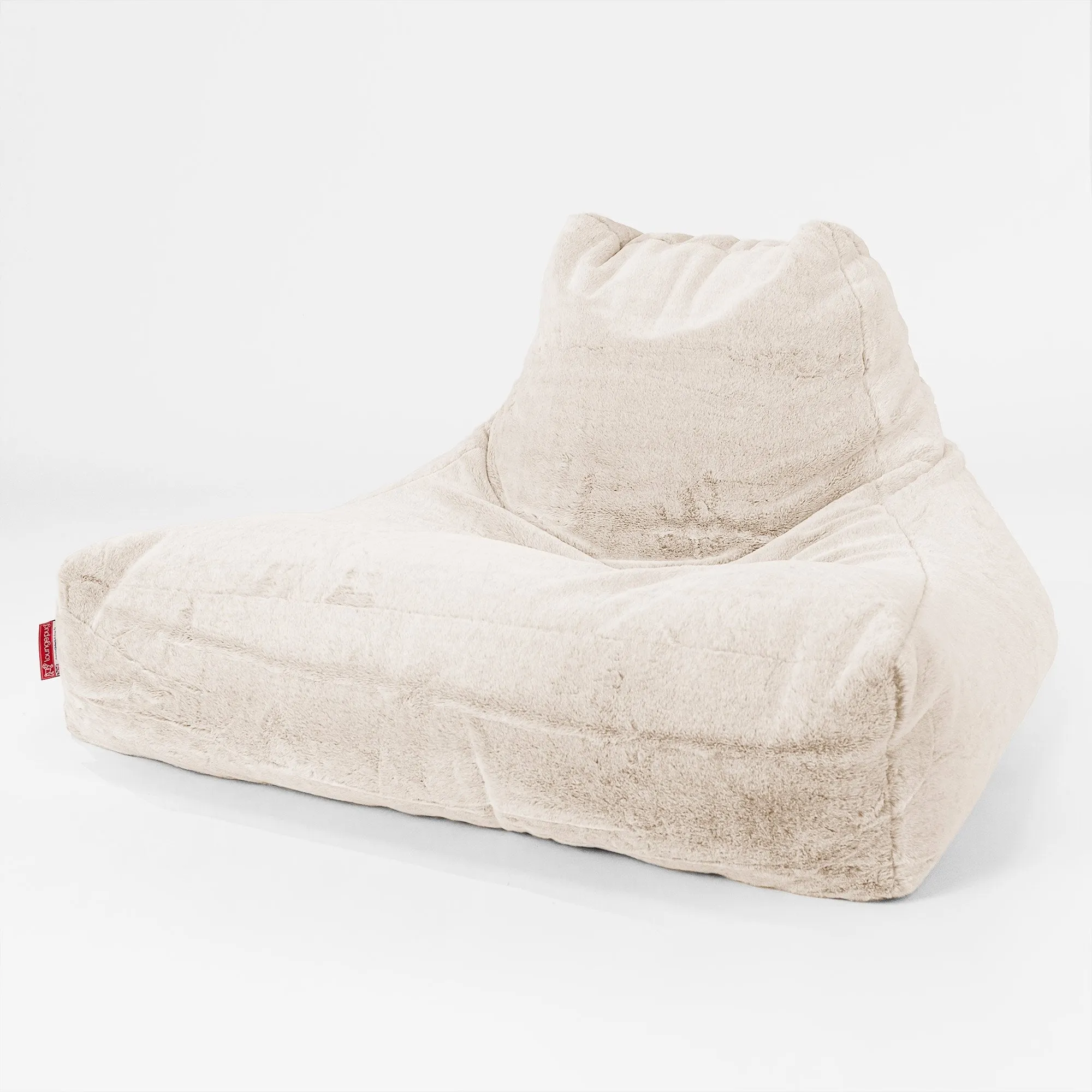 Mega Lounger Bean Bag - Fluffy Faux Fur Rabbit White