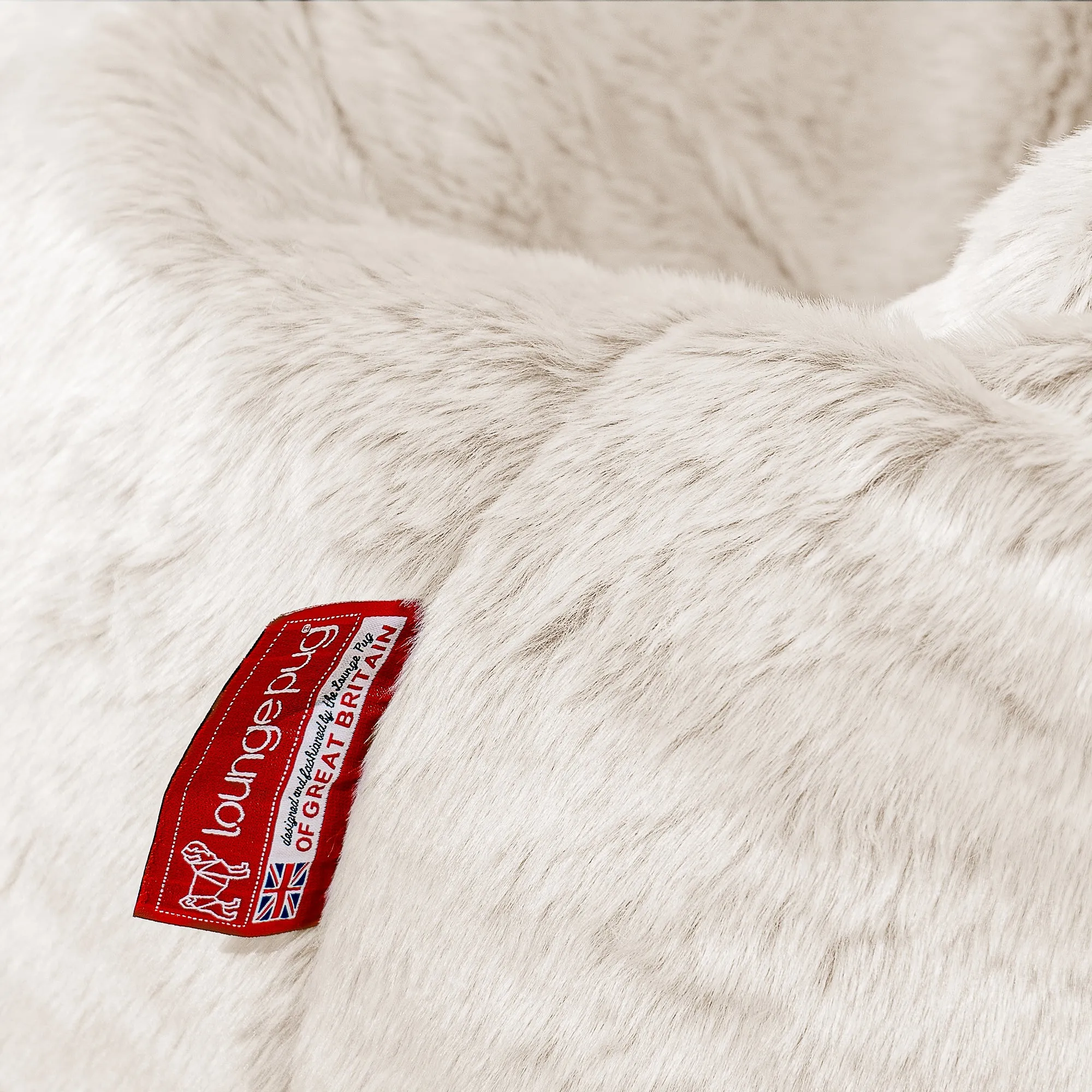 Mega Lounger Bean Bag - Fluffy Faux Fur Rabbit White