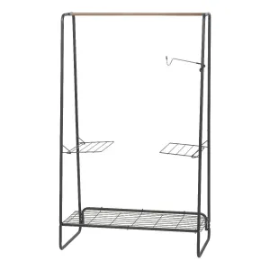 Metal Garment Rack with Wire Shelf - Large