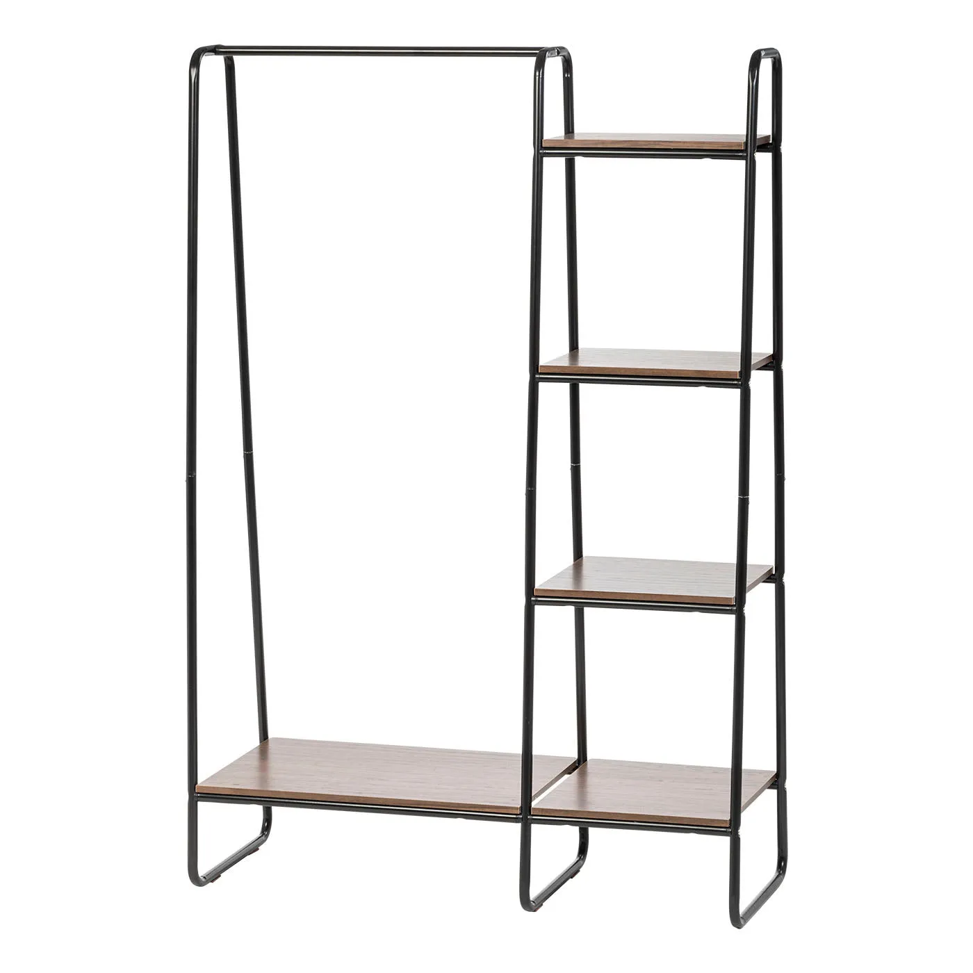 Metal Garment Rack with Wood Shelf - 5 Shelf