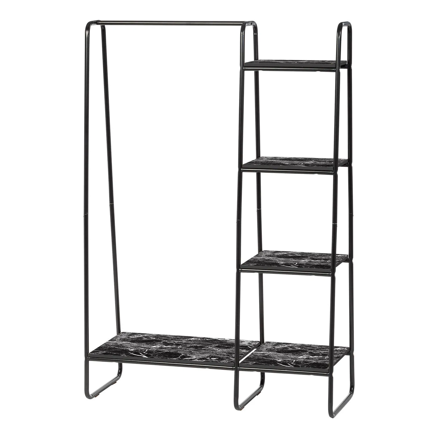 Metal Garment Rack with Wood Shelf - 5 Shelf