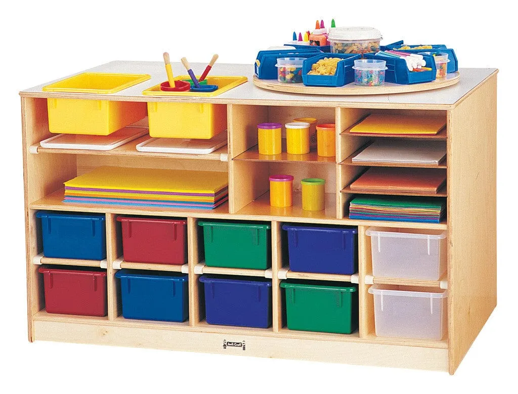 Mobile Twin Storage Island - with Colored Trays by Jonti-Craft®