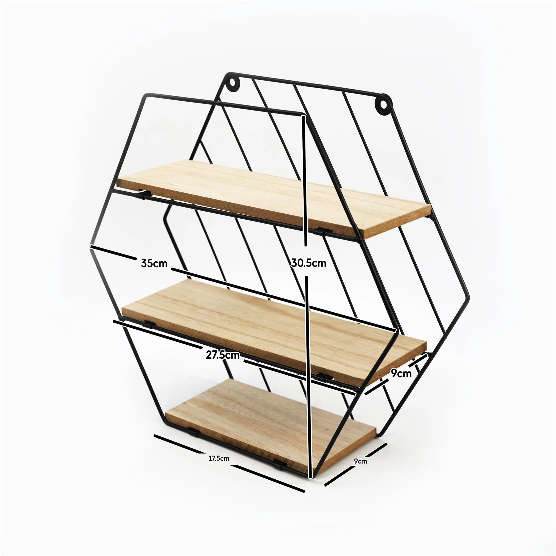 Modern Shelf of Metal Wire and Wood Perfect for Storaging Small Items