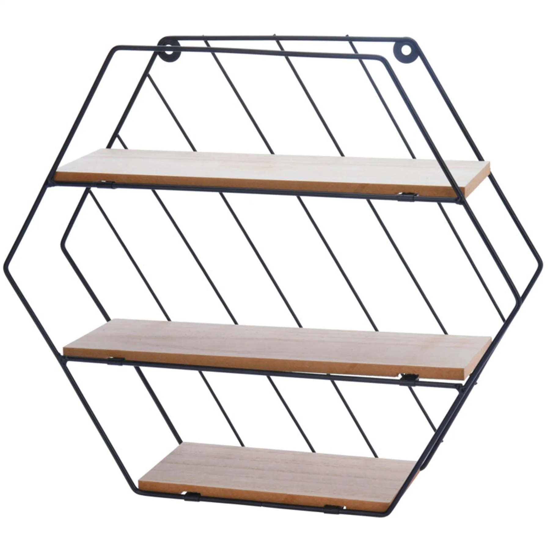 Modern Shelf of Metal Wire and Wood Perfect for Storaging Small Items