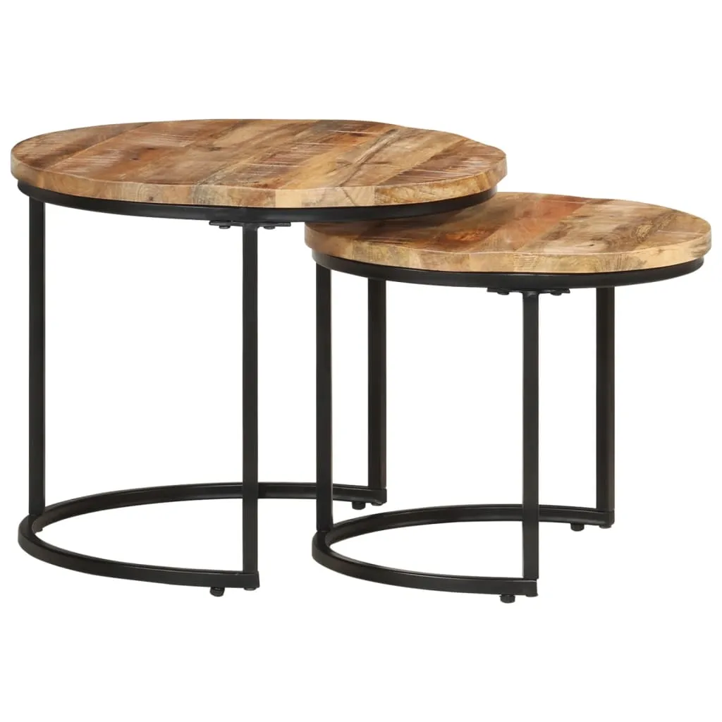 Nesting Tables 2 pcs Rough Mango Wood