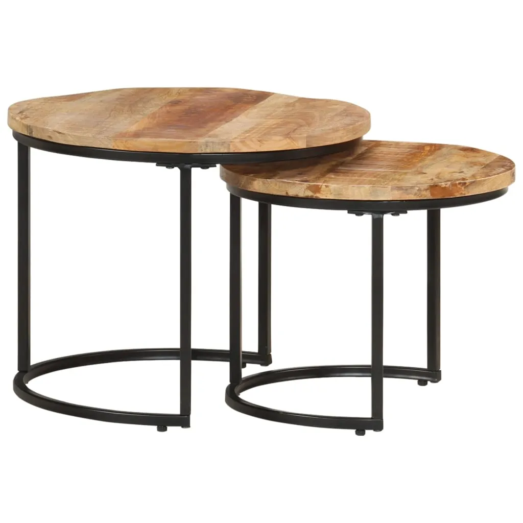 Nesting Tables 2 pcs Rough Mango Wood