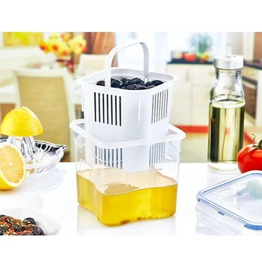 Olive Storage - Airtight [Food Storage Container] [with drainer]