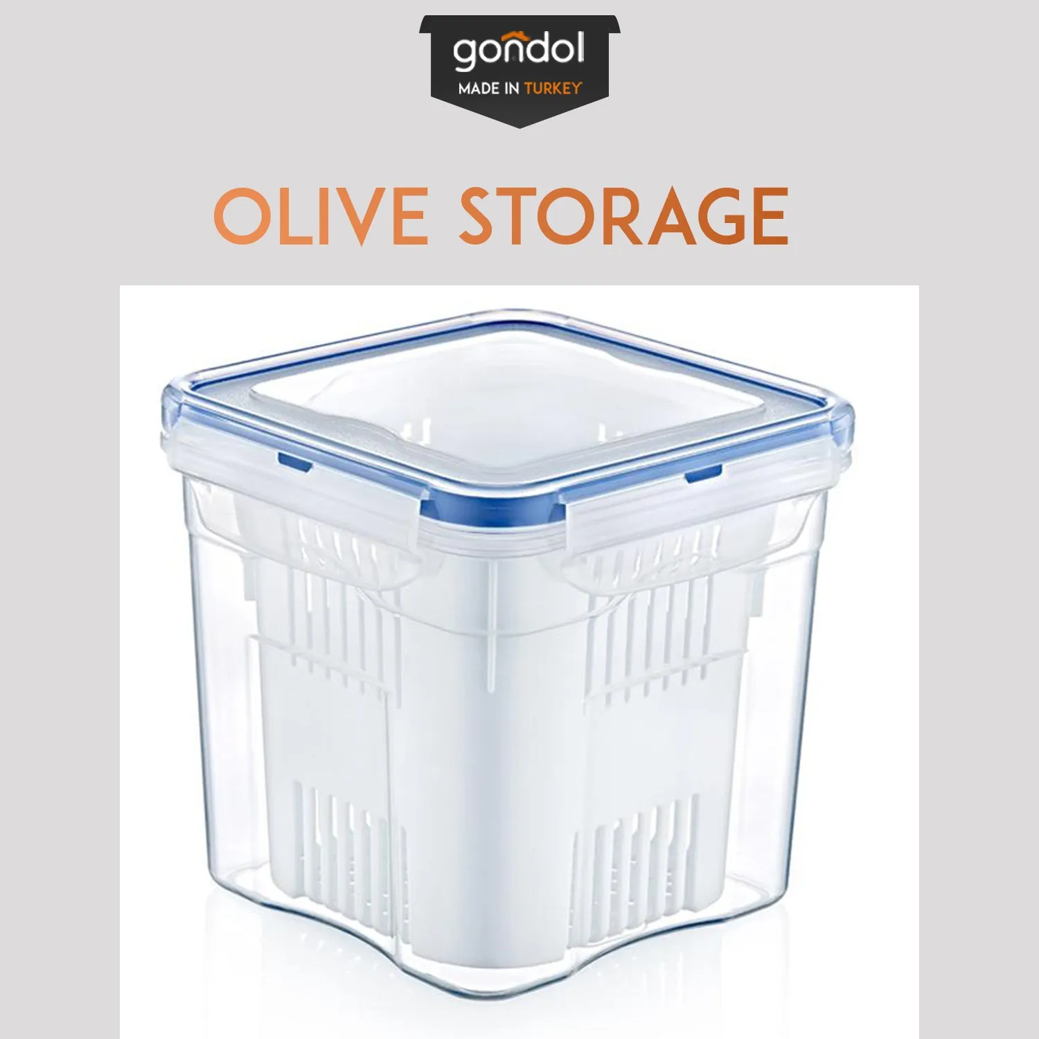 Olive Storage - Airtight [Food Storage Container] [with drainer]