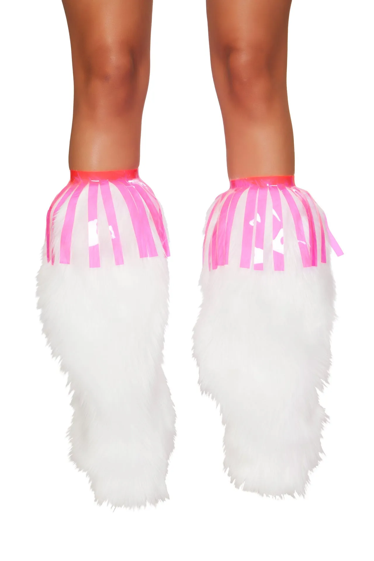 Roma Rave & Festival Wear - Pair of Vinyl Fringe Leg Wrap