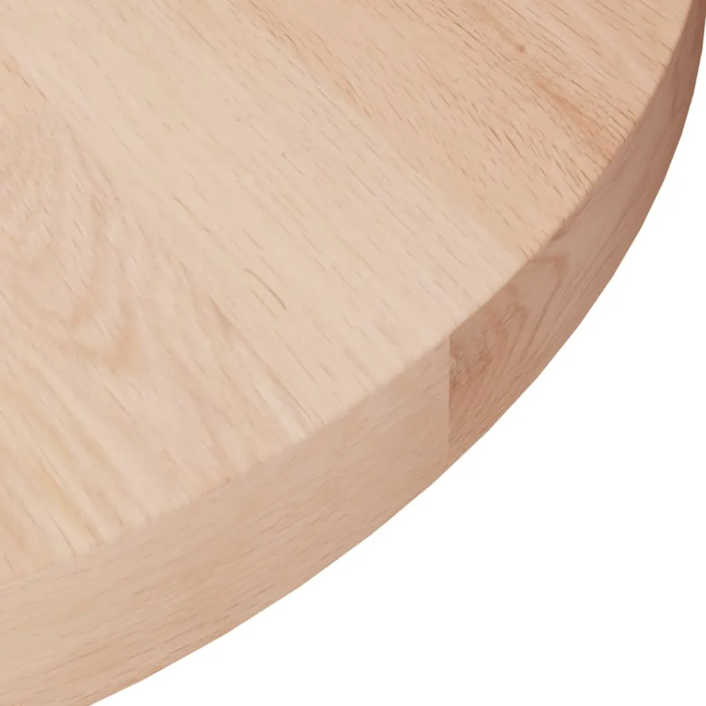 Round Table Top Ø40x2,5 cm Untreated Solid Wood Oak