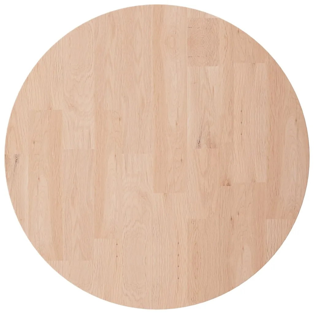 Round Table Top Ø40x2,5 cm Untreated Solid Wood Oak