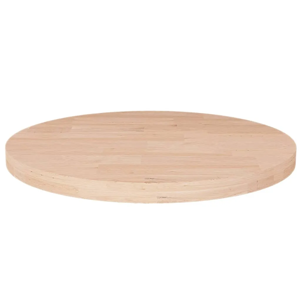 Round Table Top Ø40x2,5 cm Untreated Solid Wood Oak