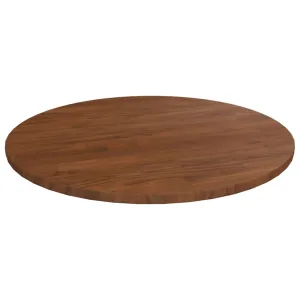 Round Table Top Dark Brown Ø50x1.5 cm Treated Solid Wood Oak