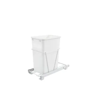 RV Series White Bottom-Mount Single Waste Container Pull-Out Full-Extension (10.63" x 22" x 19")