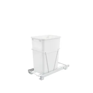 RV Series White Bottom-Mount Single Waste Container Pull-Out Organizer (10.63" x 22" x 19")