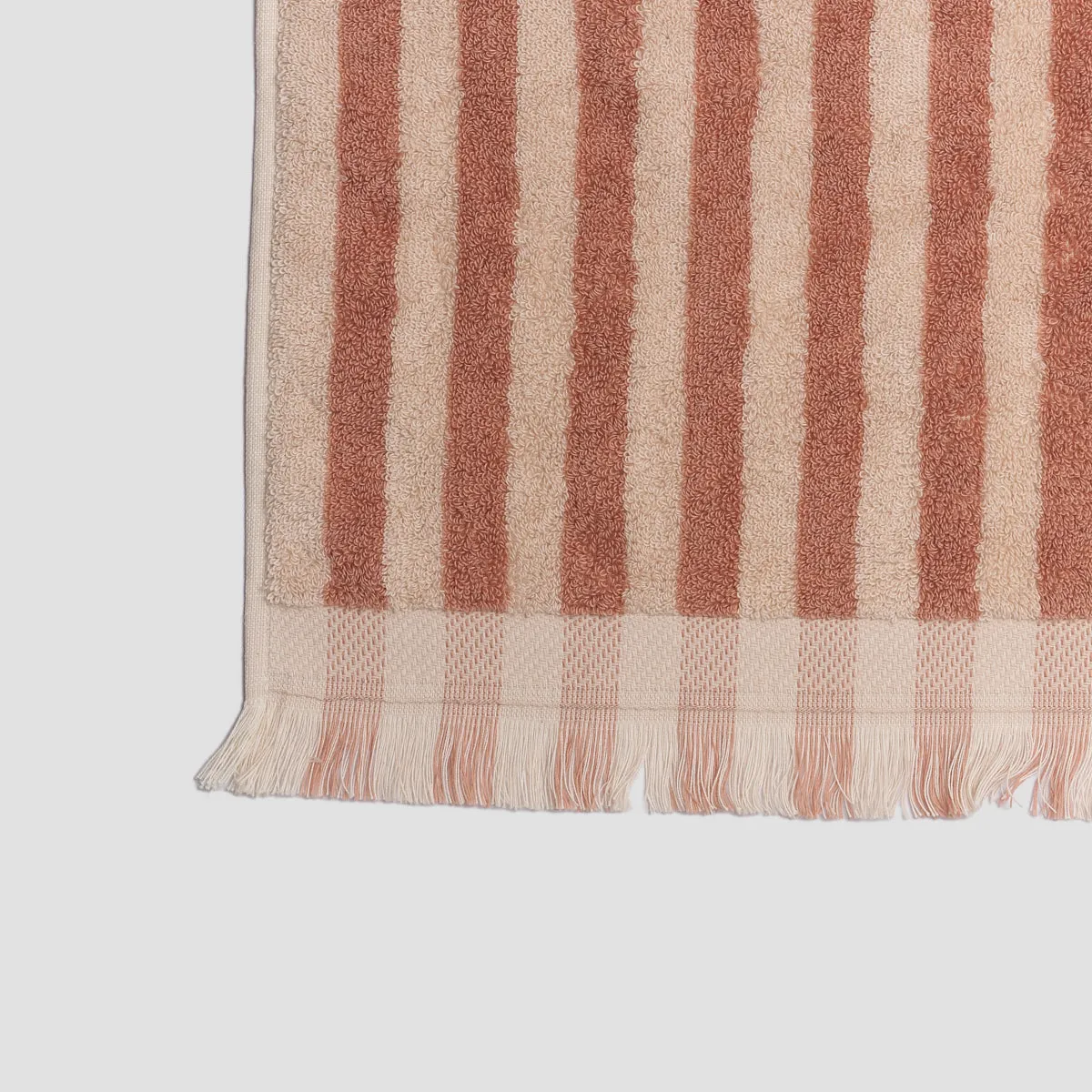 Sand Shell Pembroke Stripe Cotton Hand Towel