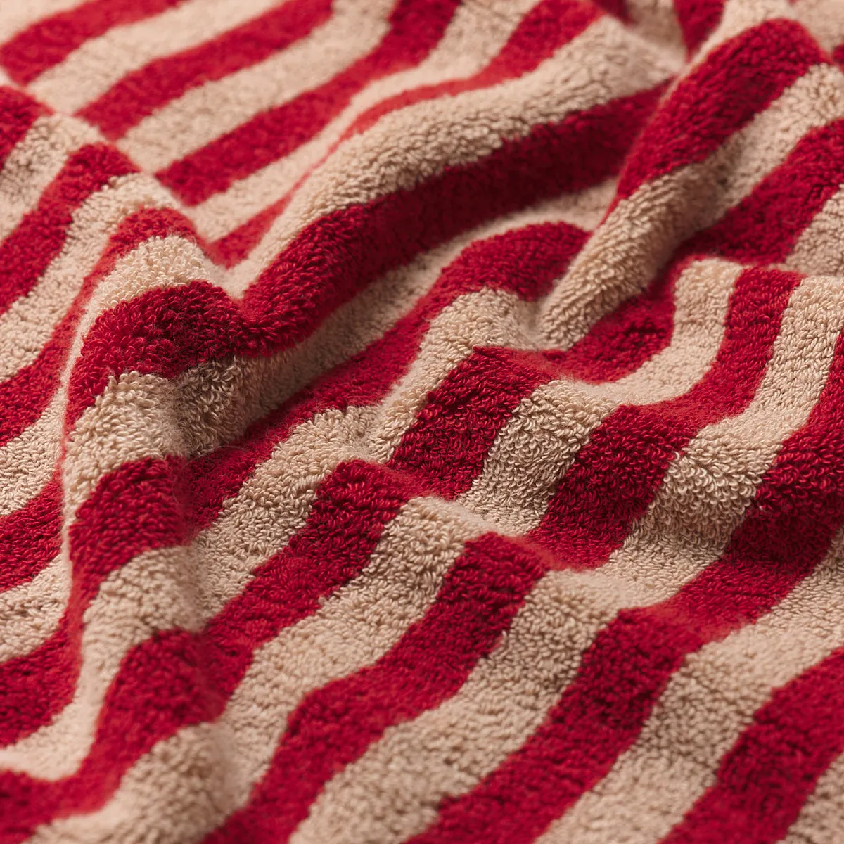 Sandstone Red Pembroke Stripe Cotton Towels