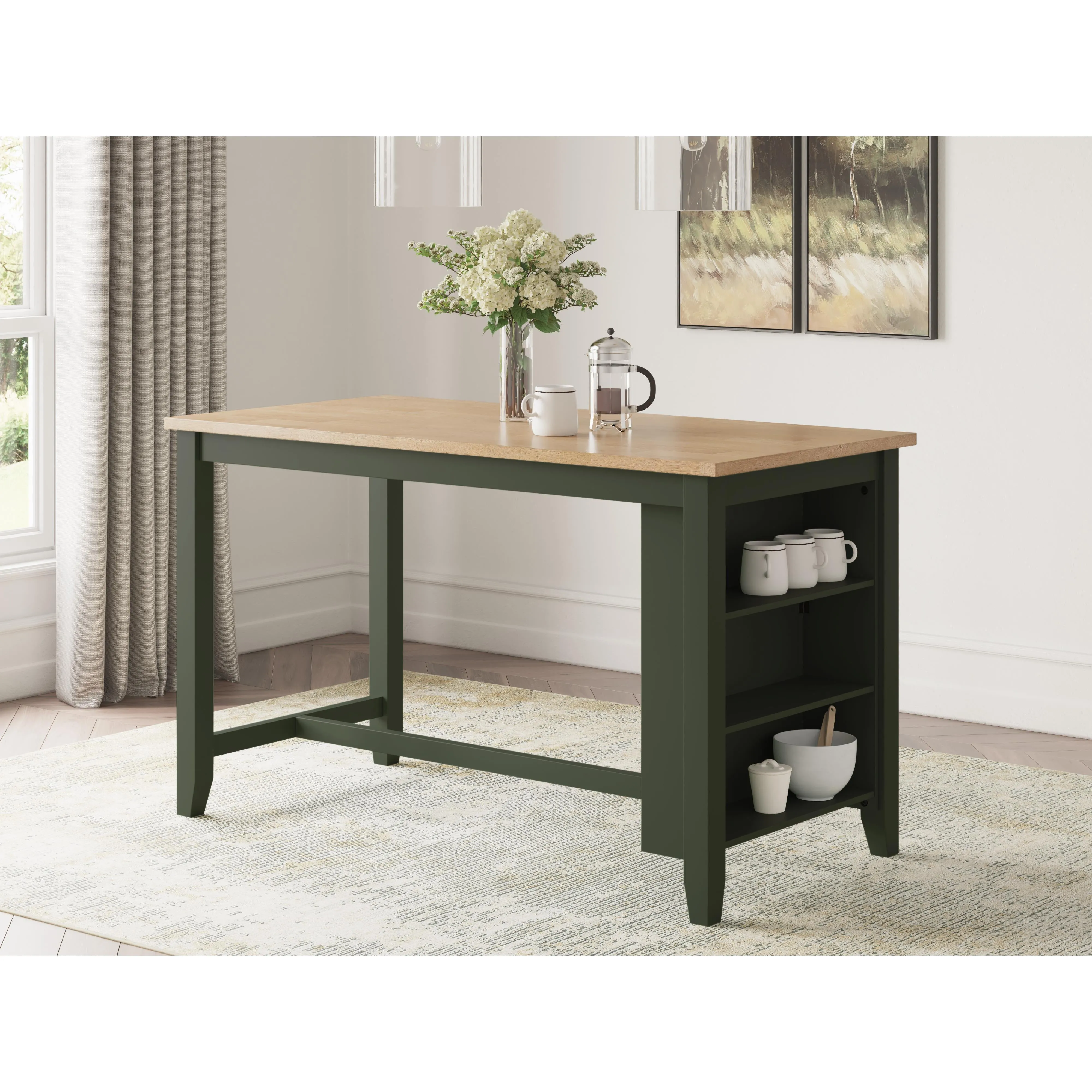 Signature Design by Ashley Gesthaven Counter Height Dining Table with Trestle Base D401-13