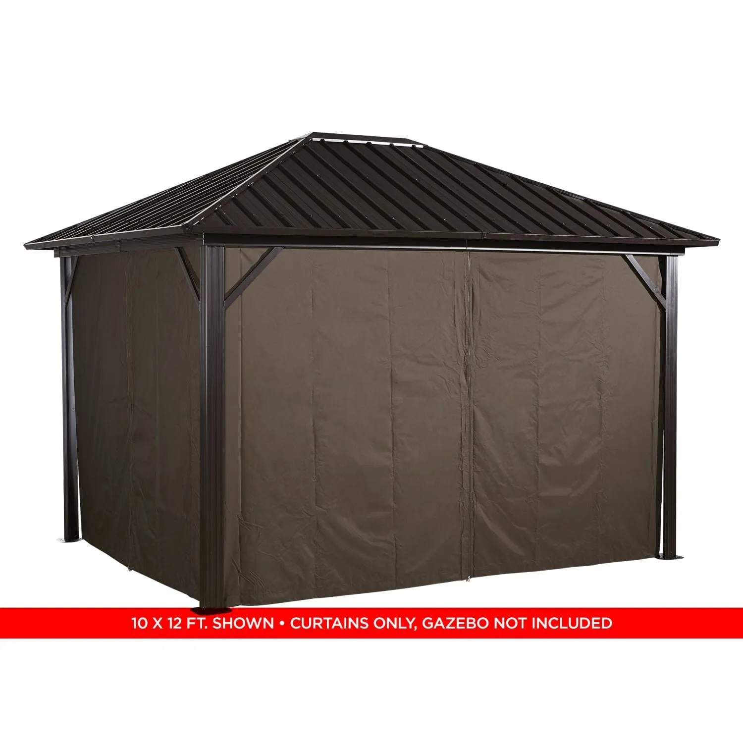 Sojag | Curtains for Genova 10' x 12' Brown Polyester - Gazebo Not Included