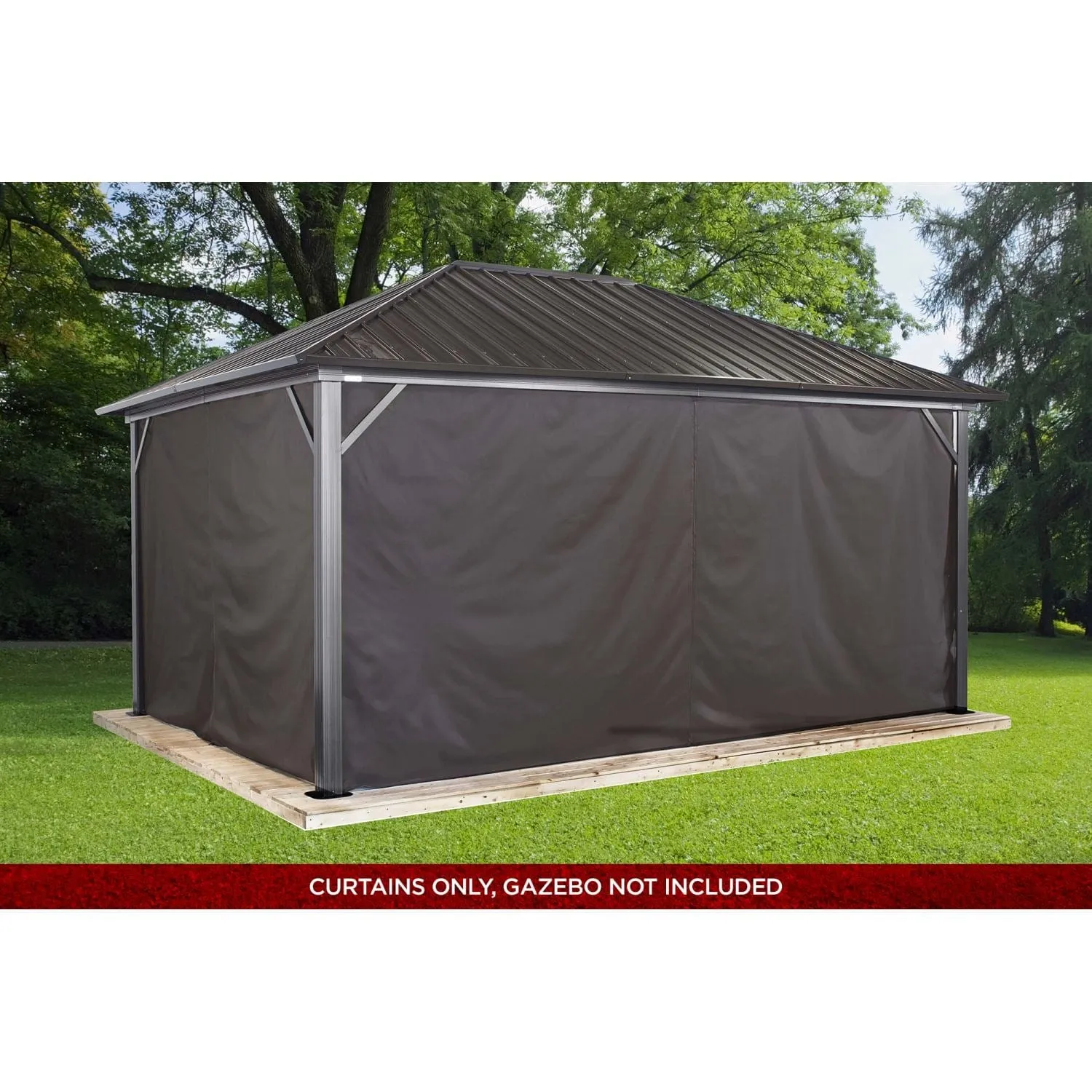 Sojag | Curtains for Genova 12' x 16' Brown Polyester - Gazebo Not Included