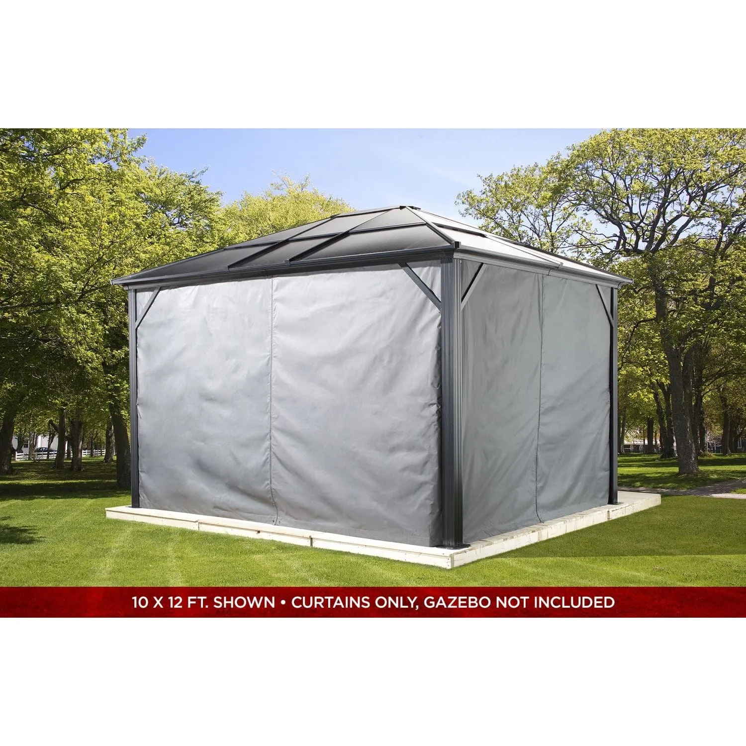 Sojag | Curtains for Meridien 10' x 12' Grey Spun - Gazebo Not Included