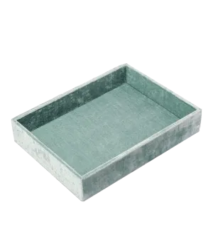 Stackable Silk Velvet Jewelry Tray in Seafoam