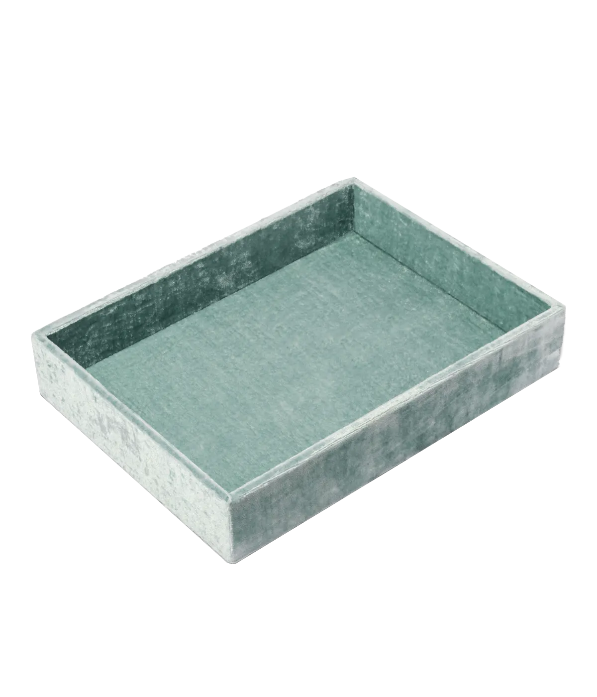 Stackable Silk Velvet Jewelry Tray in Seafoam