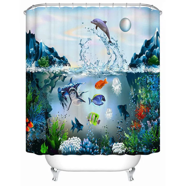 Starfish on The Beach Shower Curtains Bathroom Curtain Waterproof Fabric-shower-curtain High Quality Bathroom Products Y-185