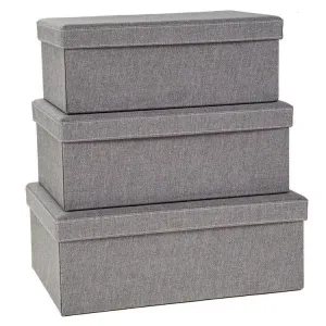 Storage Boxes set of 3, Gray Birch