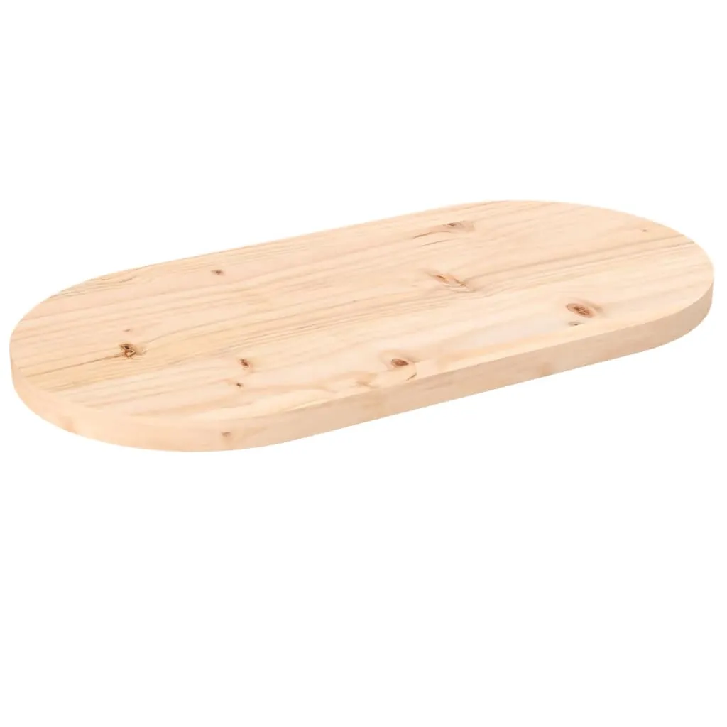 Table Top 60x30x2.5 cm Solid Wood Pine Oval