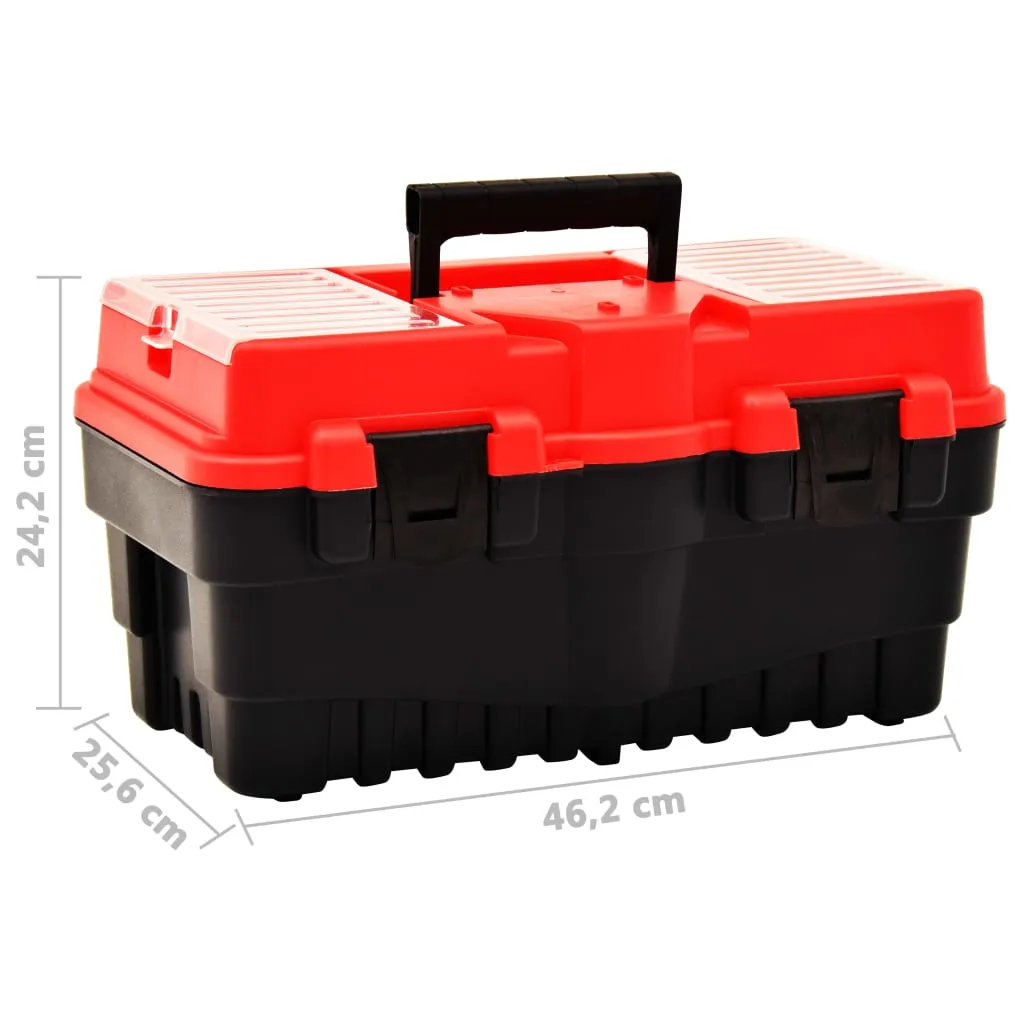 Tool Box Plastic 462x256x242 mm Red