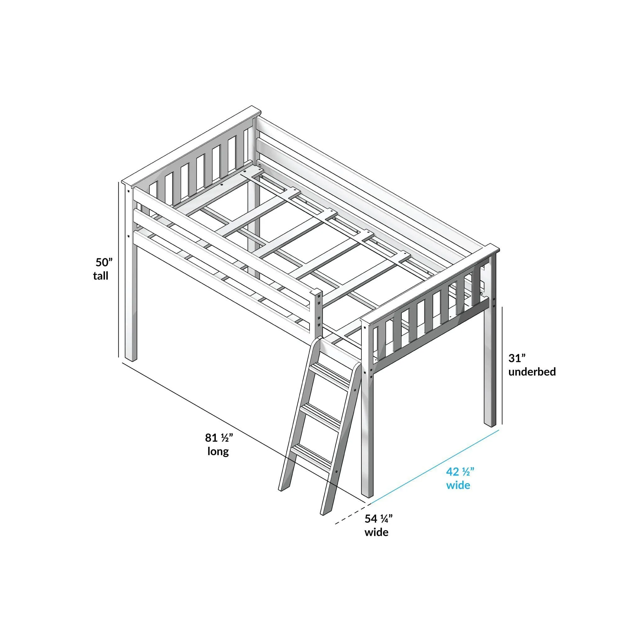 Twin Low Loft Bed With Curtain