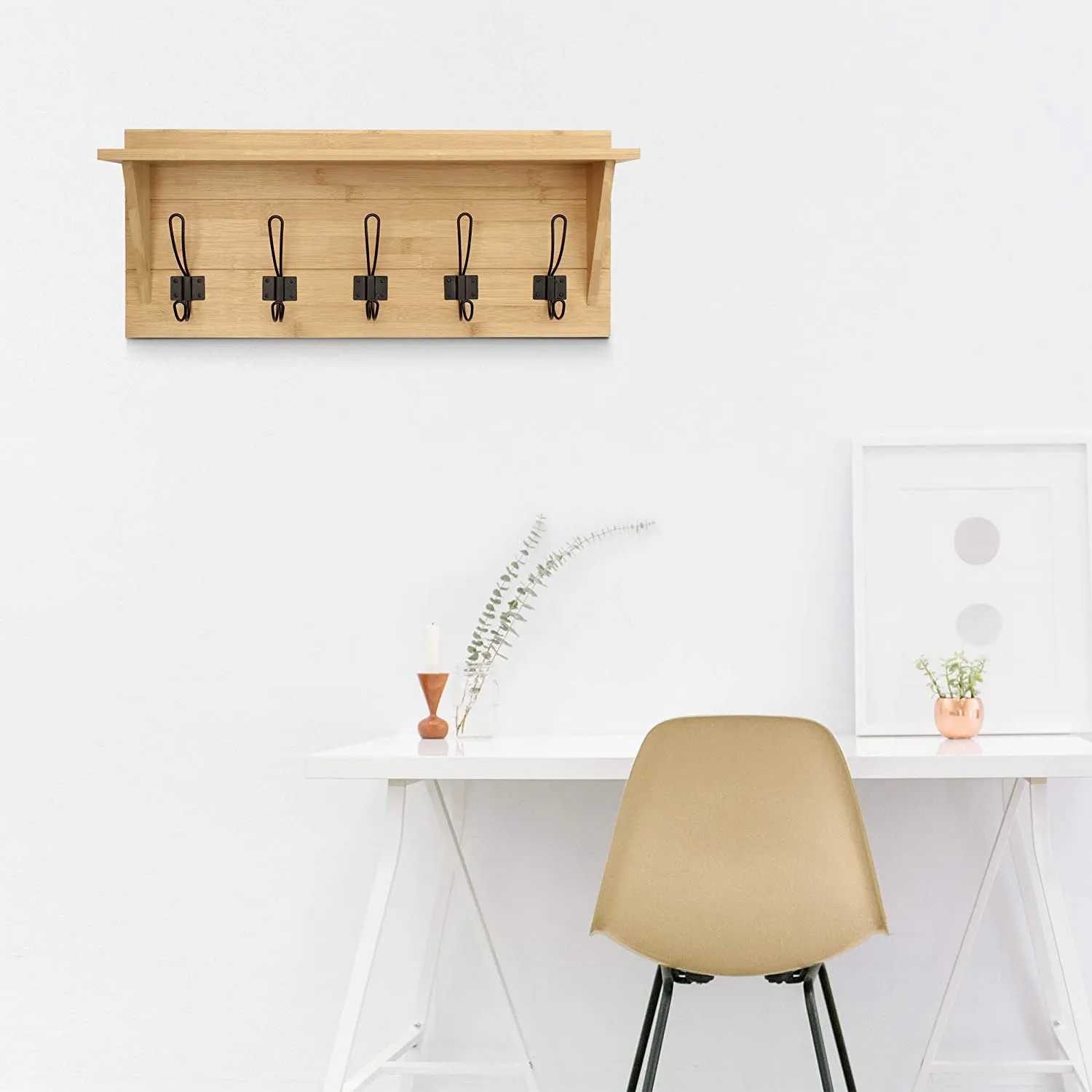 Wall Mounted Coat Rack With Shelf