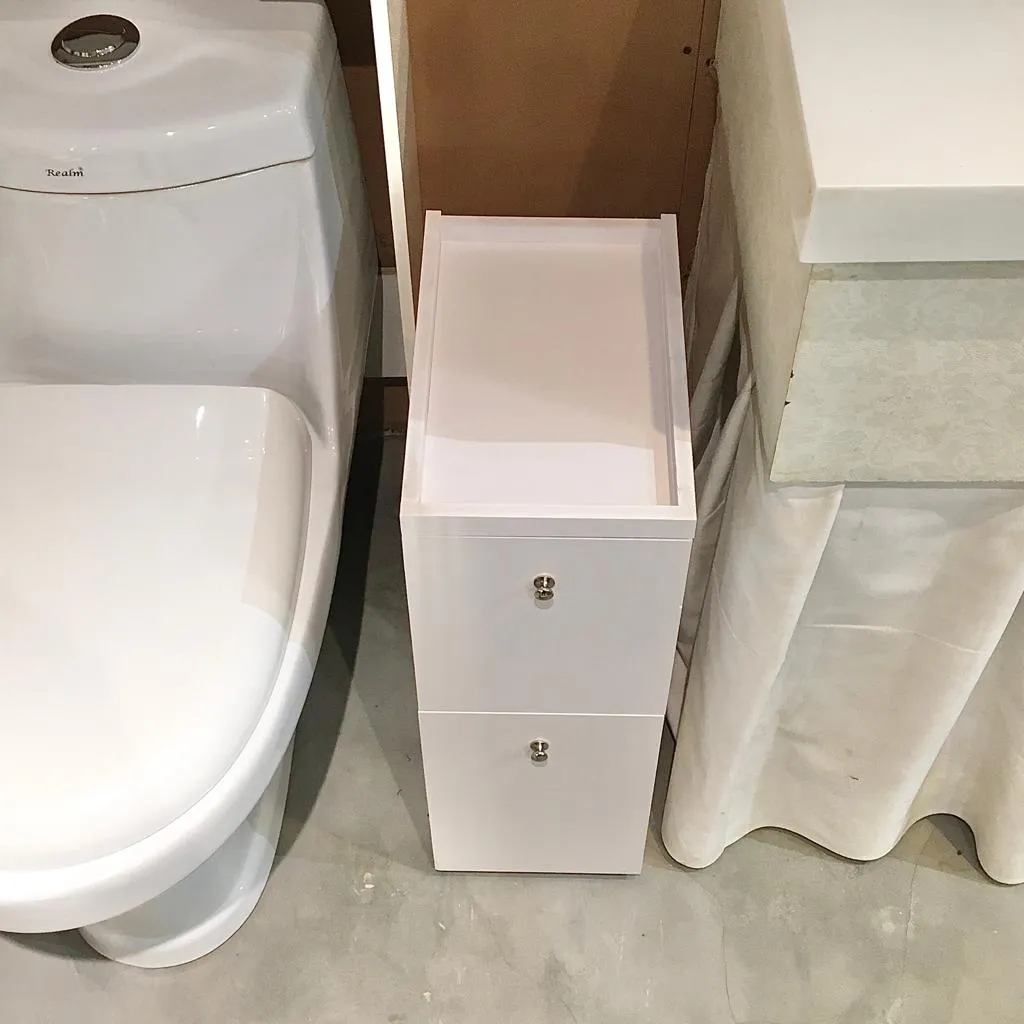 Waterproof PVC Bathroom WC Side Storage Cabinet Racks With Drawer By Miza