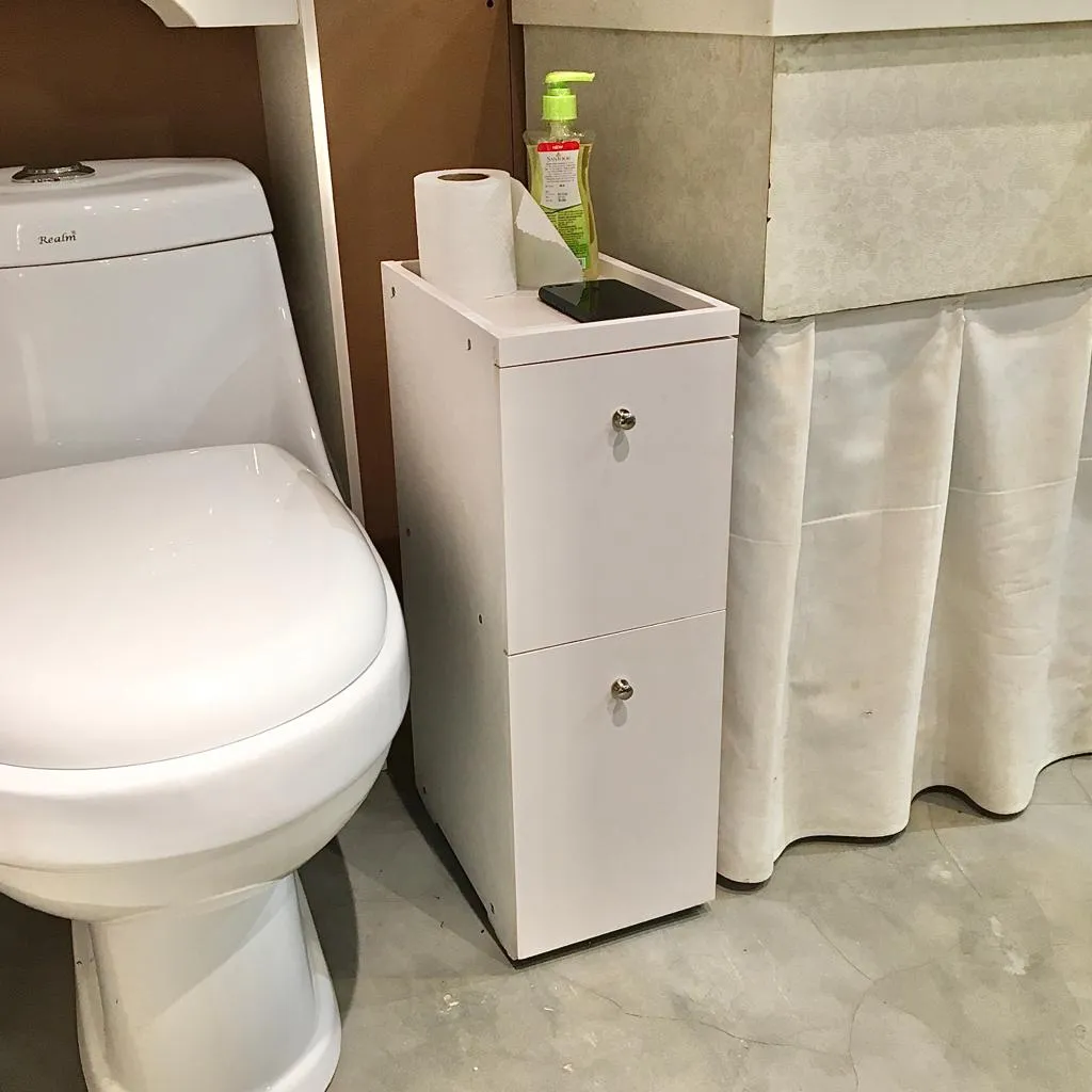 Waterproof PVC Bathroom WC Side Storage Cabinet Racks With Drawer By Miza