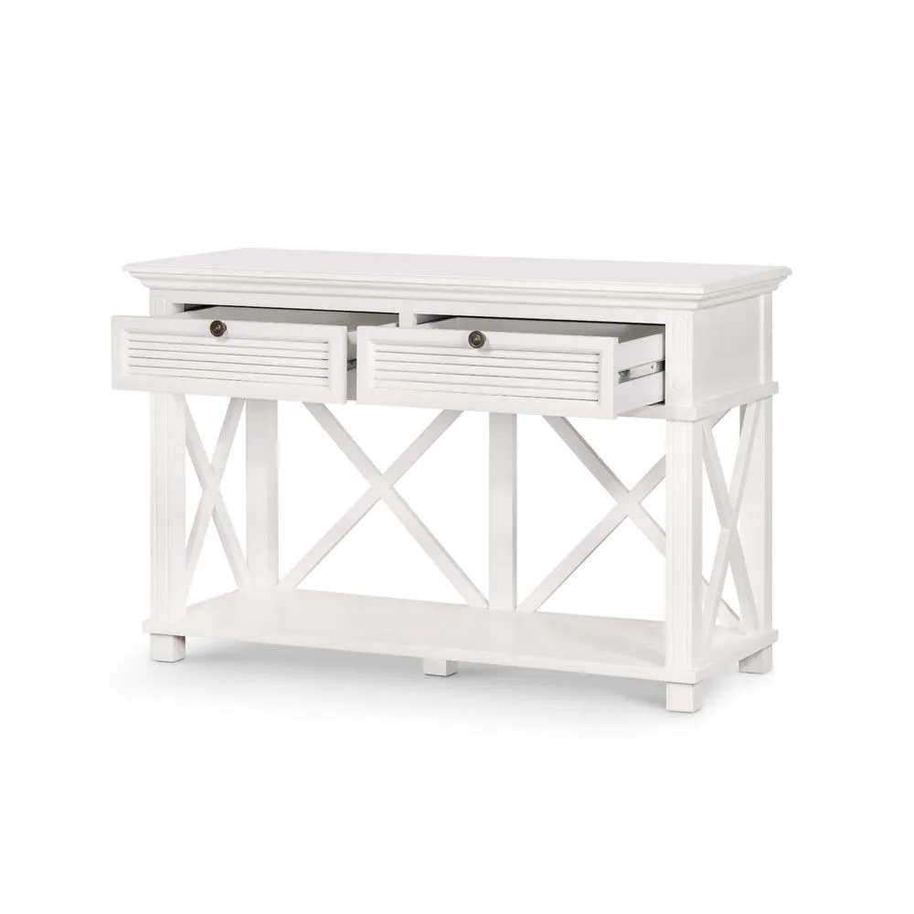 West Beach 2 Drawer Hamptons 130cm Console White