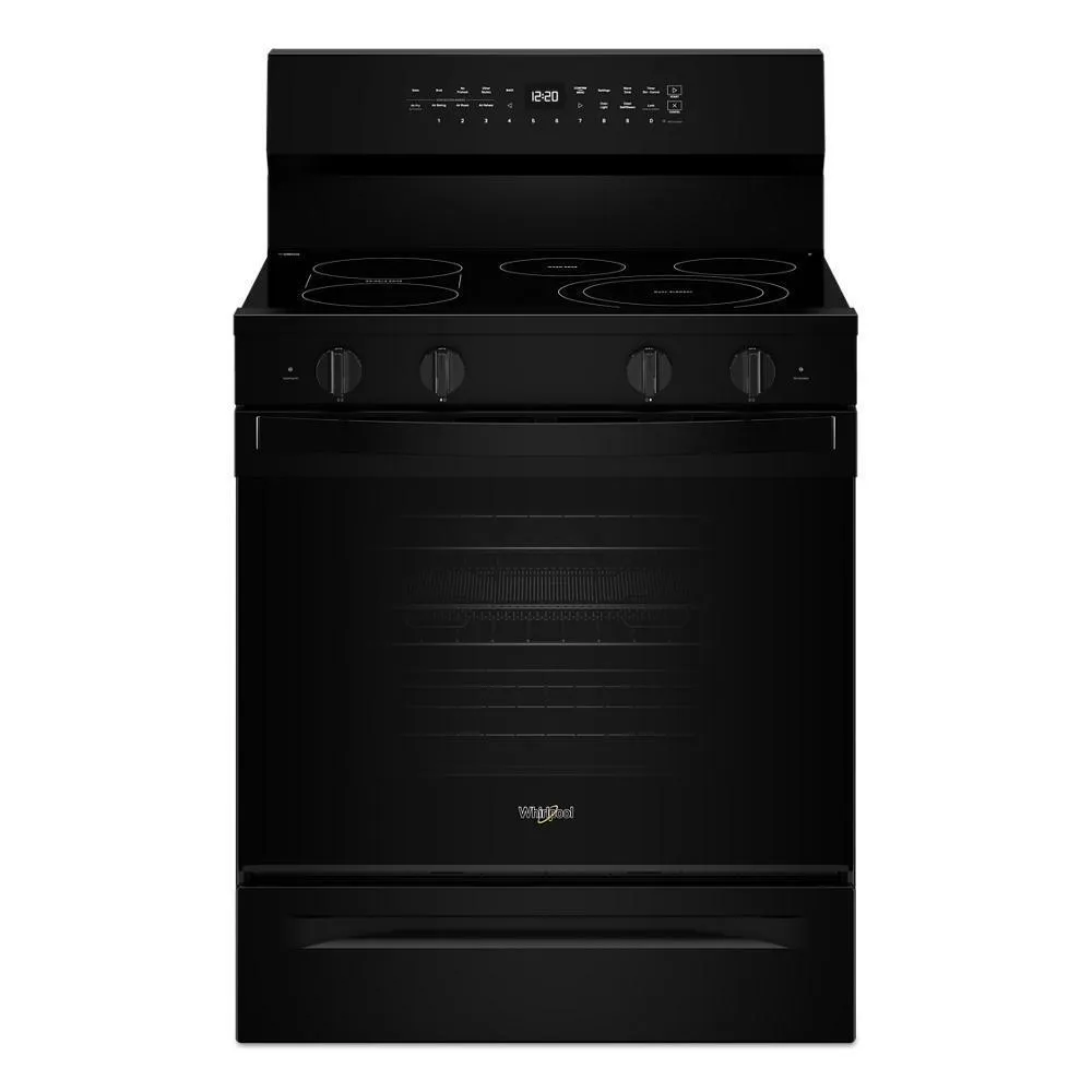 Whirlpool WFES7530RB 30-inch Electric Smart Range with Air Cooking Technology, No Preheat Air Fry, High Speed Preheat Oven, WipeClean™ Coating, and Steam/Self Clean