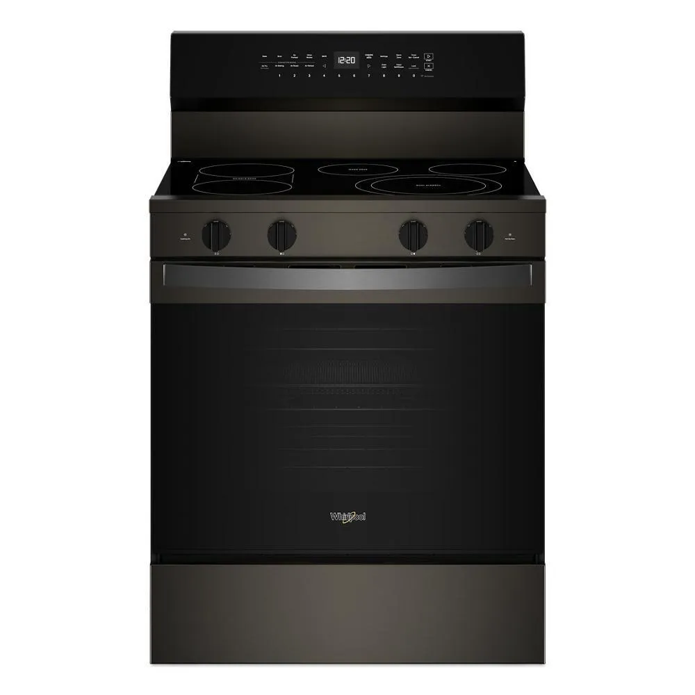 Whirlpool WFES7530RV 30-inch Electric Smart Range with Air Cooking Technology, No Preheat Air Fry, High Speed Preheat Oven, WipeClean™ Coating, and Steam/Self Clean