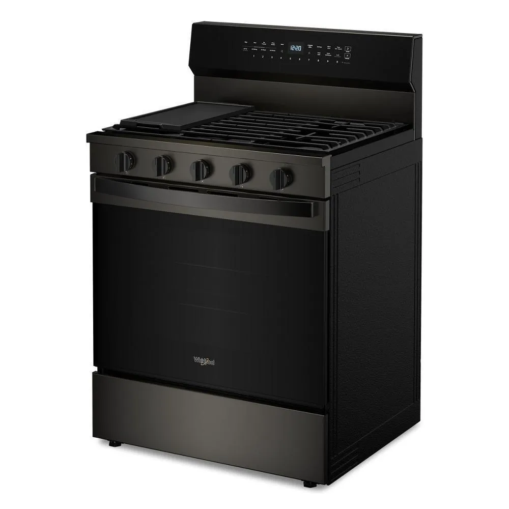 Whirlpool WFGS7530RV 30-inch Smart Gas Range with Air Cooking Technology, No Preheat Air Fry, Steam/Self Clean and High Speed Preheat