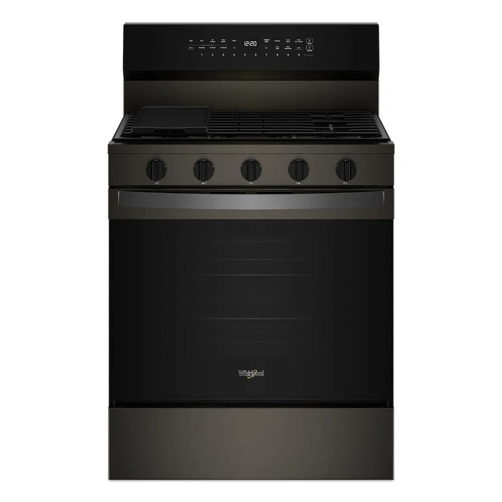 Whirlpool WFGS7530RV 30-inch Smart Gas Range with Air Cooking Technology, No Preheat Air Fry, Steam/Self Clean and High Speed Preheat