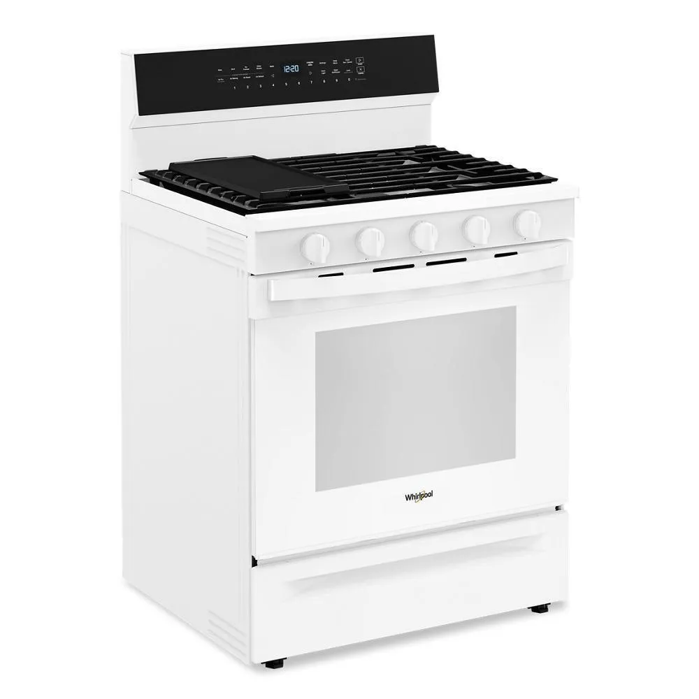 Whirlpool WFGS7530RW 30-inch Smart Gas Range with Air Cooking Technology, No Preheat Air Fry, Steam/Self Clean and High Speed Preheat