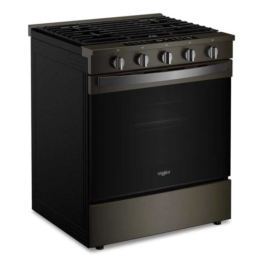 Whirlpool WSGS7530RV 30-inch Smart Slide In Gas Range with Air Cooking Technology, No Preheat Air Fry, Steam/Self Clean and High Speed Preheat