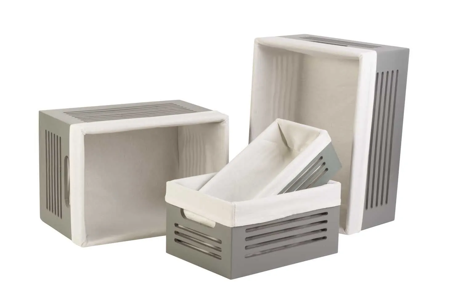 Wooden Gray Storage Bins - Medium  (Wholesale)