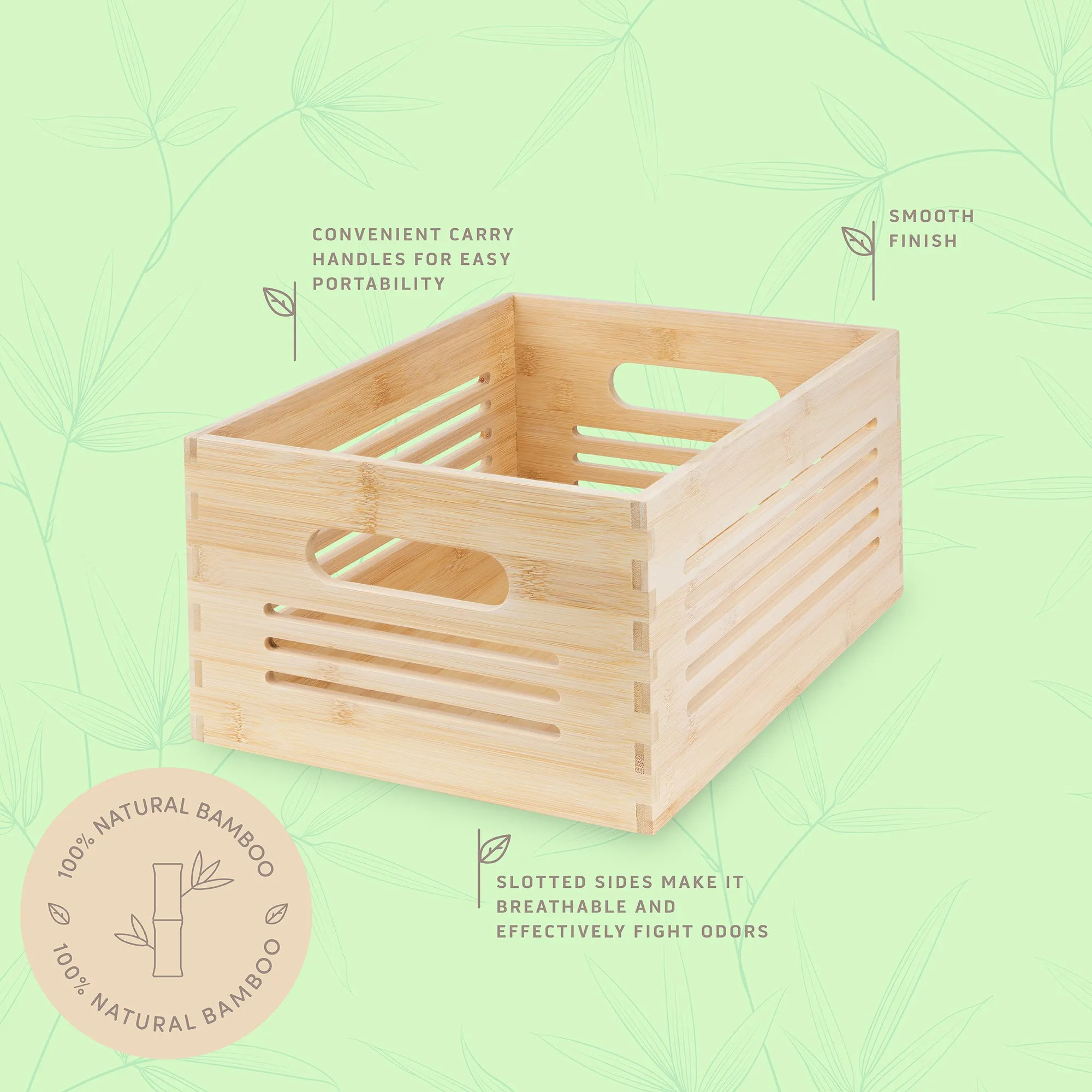 Wooden Storage Bin  - Natural Small