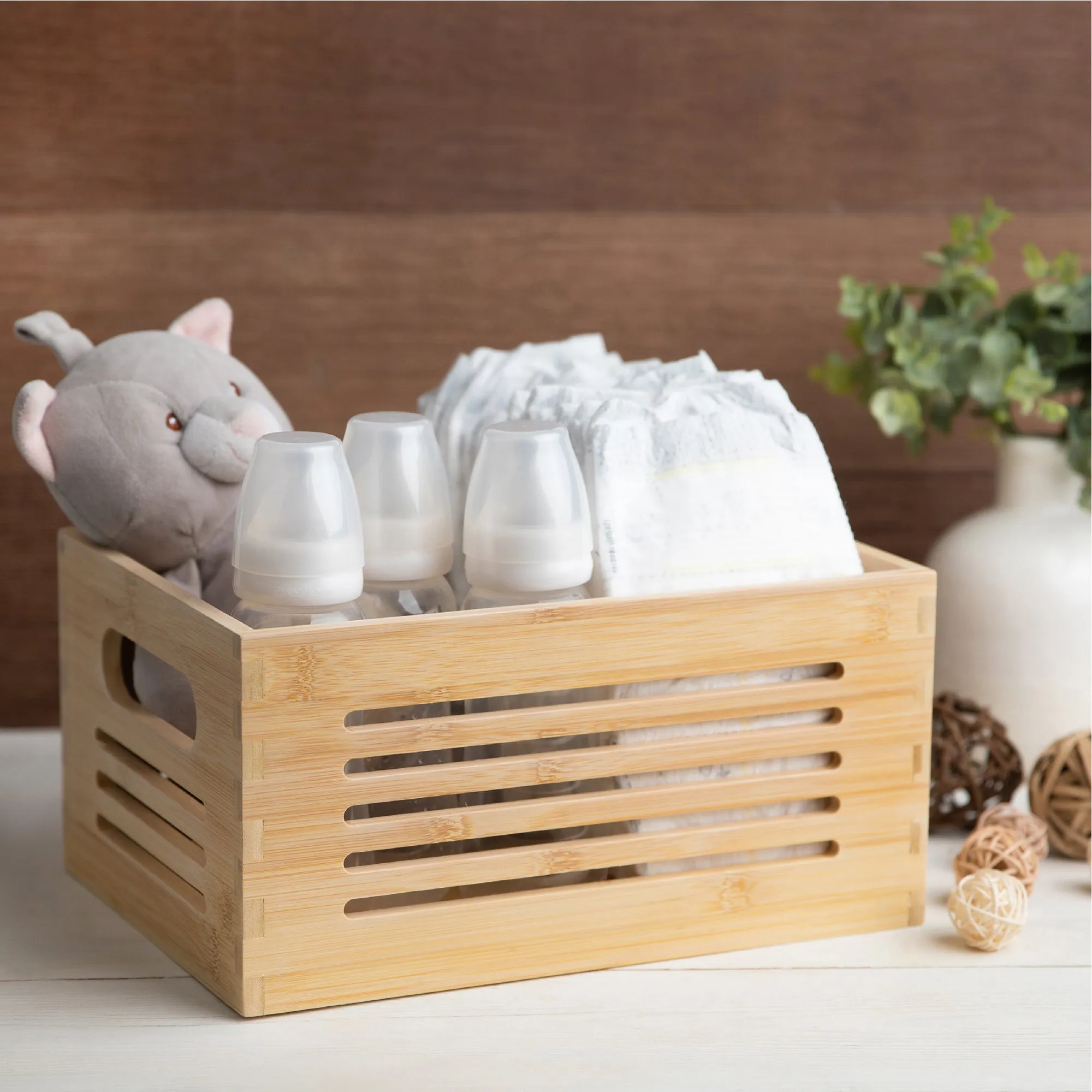 Wooden Storage Bin  - Natural Small